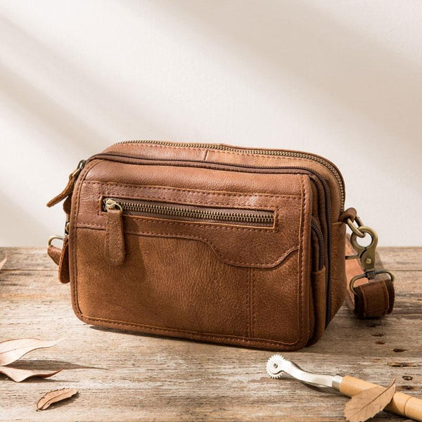 Cool Leather Mens Small Messenger Bags Shoulder Bags for Men - imessengerbags