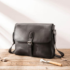 Cool Leather Mens Small Messenger Bags Shoulder Bags for Men