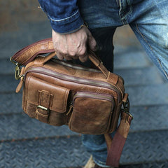 Cool Leather Mens Small Messengers Bag Shoulder Bags for Men