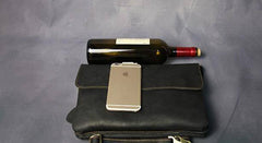 Cool Leather Mens Small Side Bag 11inch Clutch Purse Bag Messenger Bag for Men