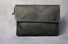 Cool Leather Mens Small Side Bag 11inch Clutch Purse Bag Messenger Bag for Men