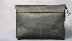 Cool Leather Mens Small Side Bag 11inch Clutch Purse Bag Messenger Bag for Men