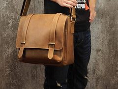Cool Leather Mens Small Side Bag Small Shoulder Bag Messenger Bag for Men