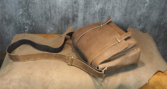 Cool Leather Mens Small Side Bag Small Shoulder Bag Messenger Bag for Men