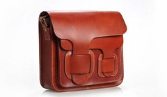 Cool Leather Mens Tan Messenger Bag Side Bag Small Shoulder Bag for Men
