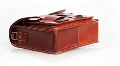 Cool Leather Mens Tan Messenger Bag Side Bag Small Shoulder Bag for Men