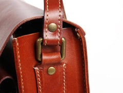 Cool Leather Mens Tan Messenger Bag Side Bag Small Shoulder Bag for Men