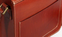 Cool Leather Mens Tan Messenger Bag Side Bag Small Shoulder Bag for Men