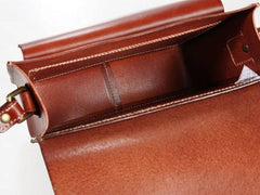 Cool Leather Mens Tan Messenger Bag Side Bag Small Shoulder Bag for Men