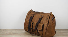 Cool Leather Mens Travel Bag Overnight Bag Work Handbag Business Bag for Men