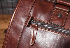 Cool Leather Mens Travel Bag Overnight Bag Work Handbag Business Bag for Men