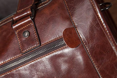 Cool Leather Mens Travel Bag Overnight Bag Work Handbag Business Bag for Men
