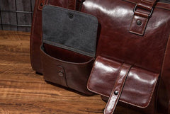 Cool Leather Mens Travel Bag Overnight Bag Work Handbag Business Bag for Men