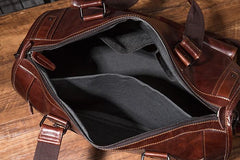 Cool Leather Mens Travel Bag Overnight Bag Work Handbag Business Bag for Men