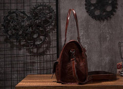 Cool Leather Mens Travel Bag Overnight Bag Work Handbag Business Bag for Men