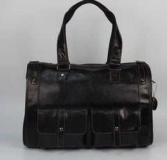 Cool Leather Mens Travel Bag Overnight Bag Work Handbag Business Bag for Men