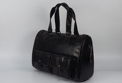 Cool Leather Mens Travel Bag Overnight Bag Work Handbag Business Bag for Men