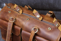 Cool Leather Mens Travel Bag Overnight Bag Work Handbag Business Travel Bags for Men