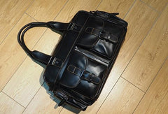 Cool Leather Mens Travel Bag Overnight Bag Work Handbags Business Bag for Men