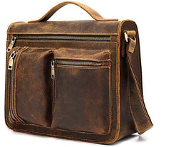 Cool Leather Mens Vintage Brown Small Side Bag Messenger Bag Shoulder Bag for Men - imessengerbags