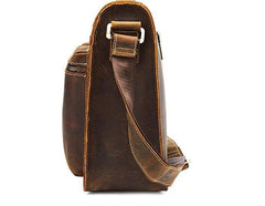 Cool Leather Mens Vintage Brown Small Side Bag Messenger Bag Shoulder Bag for Men - imessengerbags
