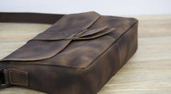 Cool Leather Mens Vintage Brown Messenger Bag Side Bag Small Shoulder Bag for Men - imessengerbags