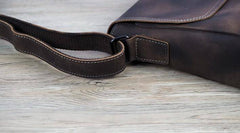Cool Leather Mens Vintage Brown Messenger Bag Side Bag Small Shoulder Bag for Men - imessengerbags