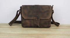 Cool Leather Mens Vintage Brown Messenger Bag Side Bag Small Shoulder Bag for Men - imessengerbags
