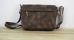 Cool Leather Mens Vintage Brown Messenger Bag Side Bag Small Shoulder Bag for Men - imessengerbags