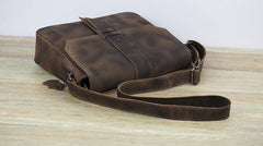 Cool Leather Mens Vintage Brown Messenger Bag Side Bag Small Shoulder Bag for Men - imessengerbags