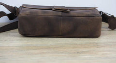 Cool Leather Mens Vintage Brown Messenger Bag Side Bag Small Shoulder Bag for Men - imessengerbags