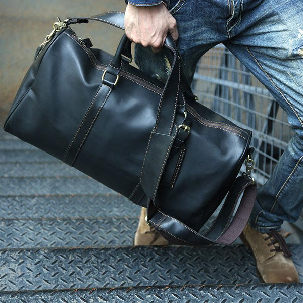 Cool Leather Mens Weekender Bags Travel Bag Shoulder Bags for Men - imessengerbags