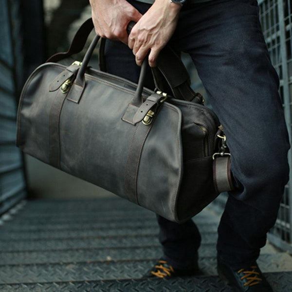 Cool Leather Mens Weekender Bags Travel Bags Shoulder Bag for men