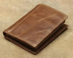 Cool Leather Mens Small Wallet billfold Bifold Wallet Front Pocket Wallet for Men - imessengerbags