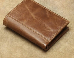 Cool Leather Mens Small Wallet billfold Bifold Wallet Front Pocket Wallet for Men - imessengerbags