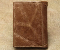 Cool Leather Mens Small Wallet billfold Bifold Wallet Front Pocket Wallet for Men - imessengerbags