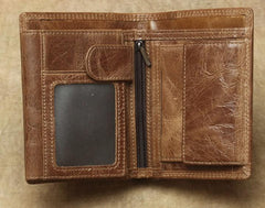 Cool Leather Mens Small Wallet billfold Bifold Wallet Front Pocket Wallet for Men - imessengerbags