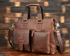 Cool Leather Briefcase 13inch Handbag Work Bag Business Bag Shoulder Bag For Men