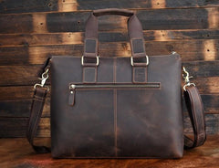 Cool Leather Briefcase 13inch Handbag Work Bag Business Bag Shoulder Bag For Men
