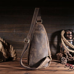 Cool Leather Sling Bags for Men Vintage Chest Bag SLing SHoulder Bags For Men