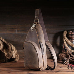 Cool Leather Sling Bags for Men Vintage Chest Bag SLing SHoulder Bags For Men