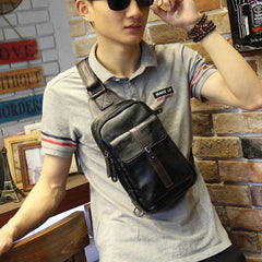 Cool Leather Slings Bag for Men Chest Bag Sling Shoulder Bag For Men
