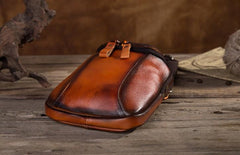 Cool Leather Tan Belt Bag Belt Pouch for Men Mini Shoulder Bag For Men