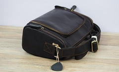 Cool Leather Small Mens Barrel Side Bag Bucket Shoulder Bag Messenger Bag for Men