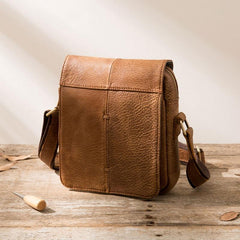 Cool Leather Small Mens Messenger Bags Shoulder Bags for Men