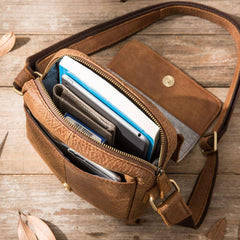 Cool Leather Small Mens Messenger Bags Shoulder Bags for Men - imessengerbags