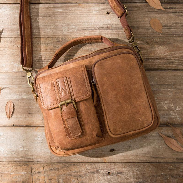 Cool Leather Small Mens Messenger Bags Small Shoulder Bags  for Men - imessengerbags
