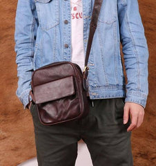 Cool Leather Small Side Bag Messenger Bag Small Shoulder Bags For Men