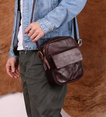 Cool Leather Small Side Bag Messenger Bag Small Shoulder Bags For Men