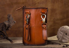 Cool Mens Leather Belt Pouch Belt Bag Waist Bag Small Shoulder Bag for Men